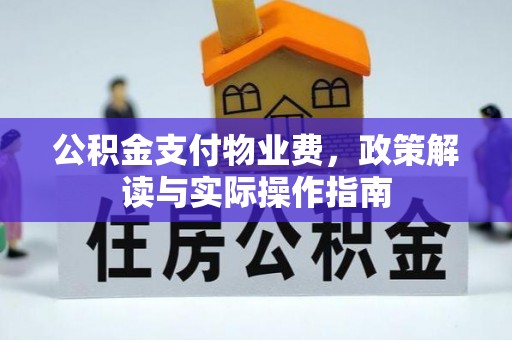 科尔沁公积金支付物业费，政策解读与实际操作指南