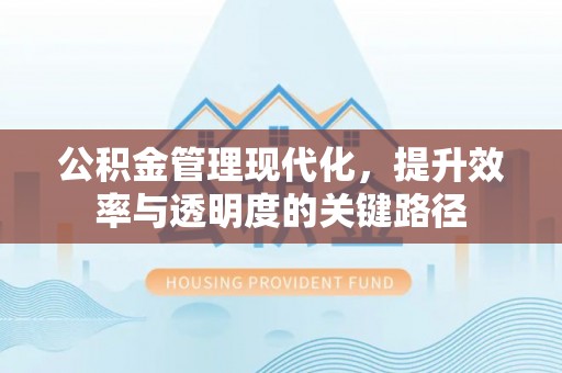 科尔沁公积金管理现代化，提升效率与透明度的关键路径